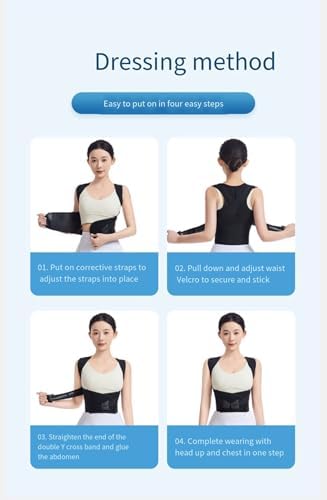 Posture Corrector for Kyphosis, Unisex Back Brace Support, Breathable Adjustable Shoulder Brace with Strong, Back posture support belt，Black and Pink (Pink, XX-Large)