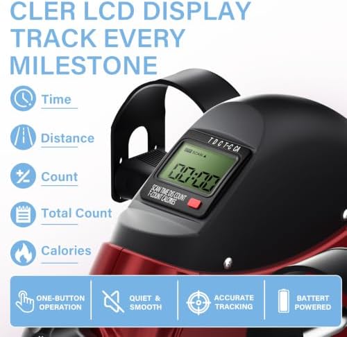Under Desk Pedal Exerciser, Portable Silent Mini Bike, Stepless Resistance, 2-in-1 Arm & Leg Workout, Digital Monitor, Multi Colors, Fitness Gift for Office Workers, Adults & Seniors