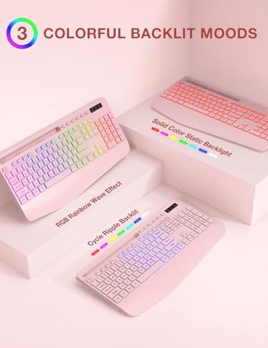 SABLUTE Wireless Keyboard and Mouse Combo, 9 Backlit Effects, RGB, 2.4GHz