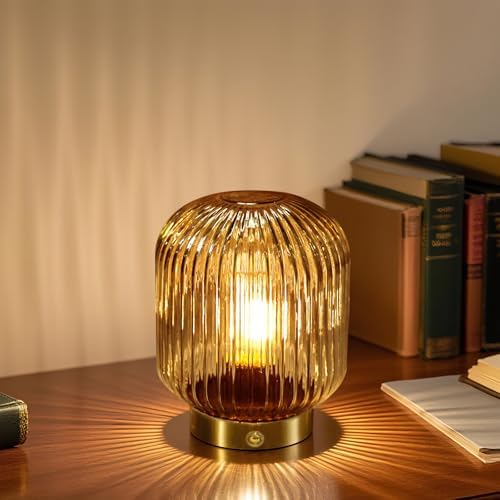 MJ PREMIER Rechargeable Table Lamp,Cordless Lamp with Memory Function,Amber