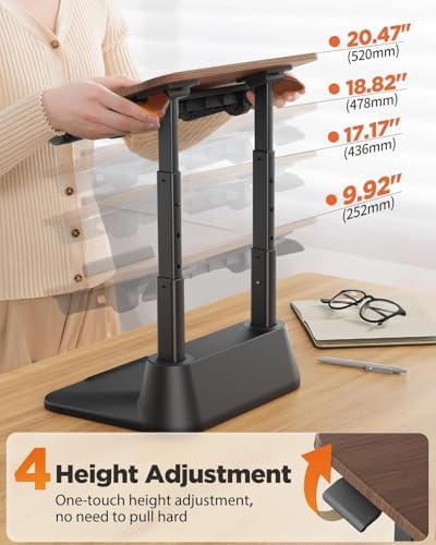 SAIJI Laptop Stand for Desk, Adjustable Standing Desk Riser Up to 20.5"