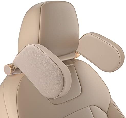 Car Headrest Pillow, Roadpal Adjustable Sleeping Headrest for Car Seat, Head Neck Support Rest Pillows for Kids Adults Travel, Only fit for Car Seat Headrest with Poles-Beige