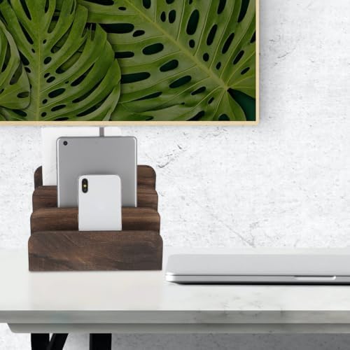 File Holder for Desk,Wood Paper Organizer,Rustic Desk Organizer,Darkbrown