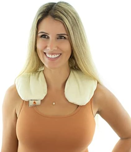 Bed Buddy Microwavable Heating Pad and Cooling Neck Wrap, Comfort Wrap for Neck and Shoulders, Microwavable for Moist Heat Therapy and Freezable for Cooling, White, Lavender & Chamomile Aromatherapy