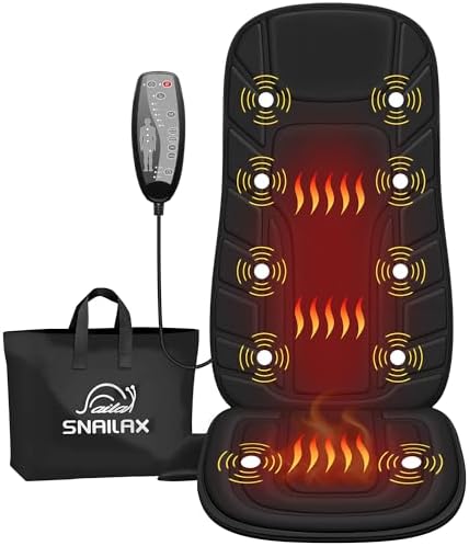 Snailax Back Massager with Heat, Vibration Massage Chair Pad, Seat Cushion