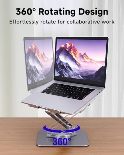 Adjustable Laptop Stand for Desk 360° Rotating Base for 10-17.3''