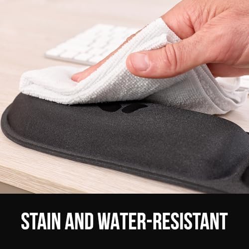 GORILLA GRIP Silky Memory Foam Keyboard Wrist Rest and Mouse Pad for Computer, Ergonomic Typing Support, Desk Office Supplies and Gaming Accessories, Hand & Arm Mousepad Cushions and Coaster Set Black