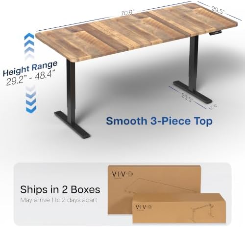 VIVO Reclaimed Wood 71 x 30 in Standing Desk, DESK-KIT-1B7P
