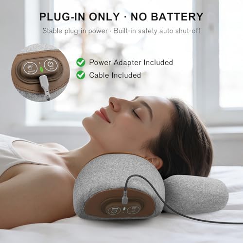 Neck Massager Pillow with Heat & Air Traction, Ergonomic Cervical Support