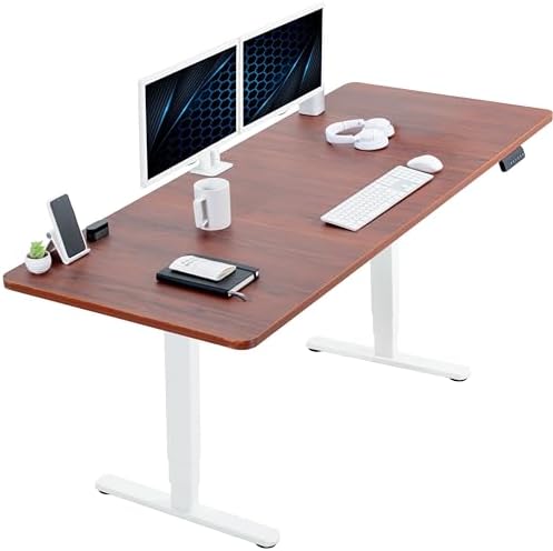 VIVO Dark Walnut 71 x 30 in Standing Desk, DESK-KIT-2W7D