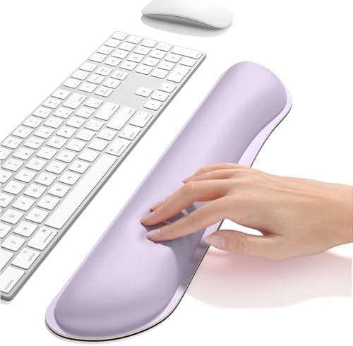 Dapesuom Enlarge Keyboard Wrist Rest, Cute Memory Foam Keyboard Wrist Cushion for Computer Desk Mats Support, Typing Pain Relief Ergonomic Mouse Pad Rests with Non-Slip Base for Gaming, Laptop, Purple