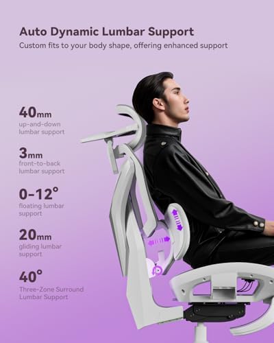 AutoFull G7 Gaming Chair - 3-Zone Lumbar, 22-Point Adjustment, Breathable Mesh, Custom Backplate, 720° Armrests, BIFMA Certified Ergonomic, 140° Recline, IGR Certified, Niko Endorsed - White