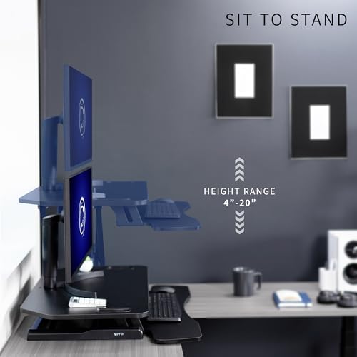 VIVO Black 38 in Corner Standing Desk Converter, DESK-V000KL