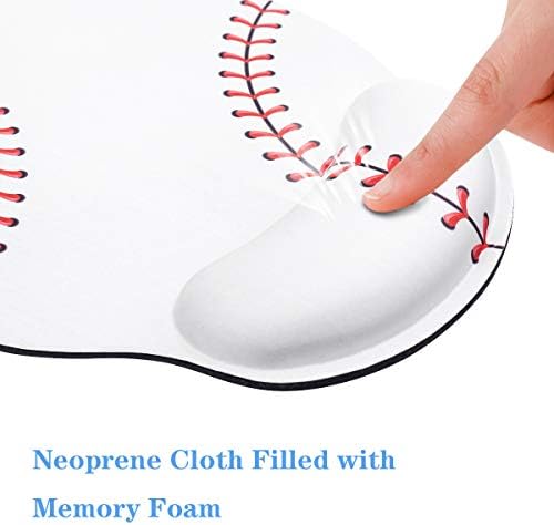 Mouse Pad with Wrist Support, Mouse Pad for Men Non-Slip Rubber Base Mousepad for Desk Laptop Gaming Working Computers Laptop Easy Typing & Pain Relief, Baseball