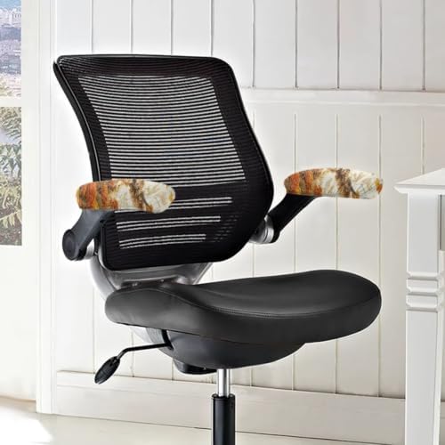 Highland Cow Floral Printed 2 Pcs Office Chair Arm Rest Covers, Removable Computer Chair Armrest Covers with Elastic Edge for Home Decor, Soft Stretch Office Chair Cover