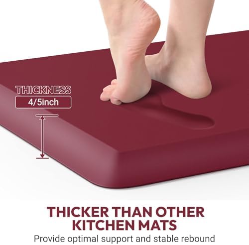 4/5 Inch Thick Kitchen Mat - Cushioned Anti Fatigue Mat for Kitchen Floor