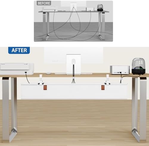 Zilink Under Desk Management Tray Desk Cable Organizer 40 inch, White