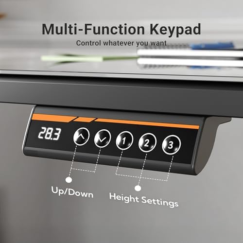 Claiks Glass Standing Desk 48x24 Inch Black