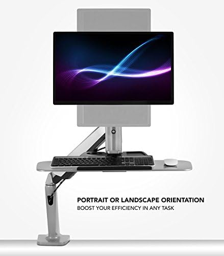 Mount-It! Single Monitor Arm Desk Mount Sit-Stand Workstation, Clamp Base