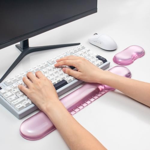 Gel Wrist Rest for Keyboard and Mouse, Pink Wrist Rest Set
