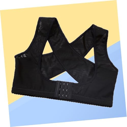 Women Back Posture Corrector Brace Adjustable Nylon Spandex Black