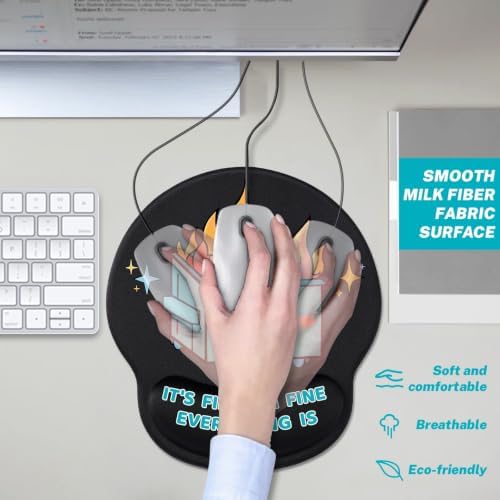 Hancynir Dumpster on Fire Ergonomic Mouse Pad with Wrist Support Desk Decor