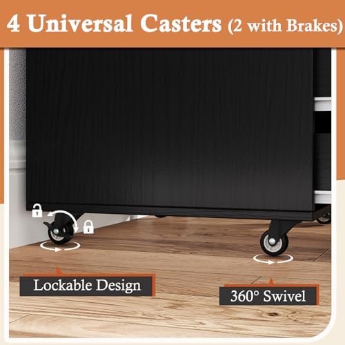 DREAMADE Rolling File Cabinet, 5-Drawer Under Desk File Cabinet