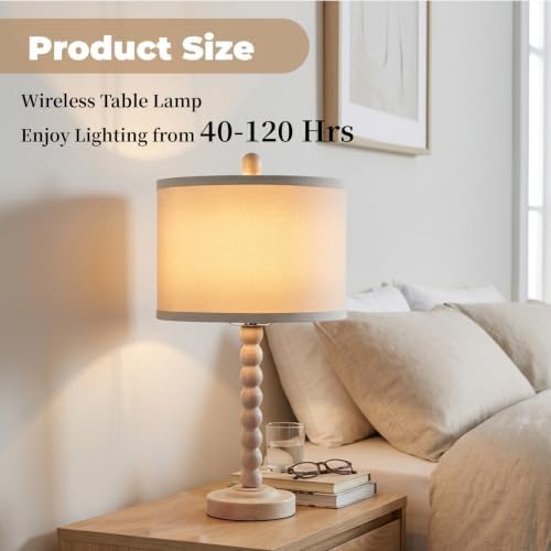 LALISU Farmhouse Table Lamp Cordless Touch Dimmable Bedside Lamps