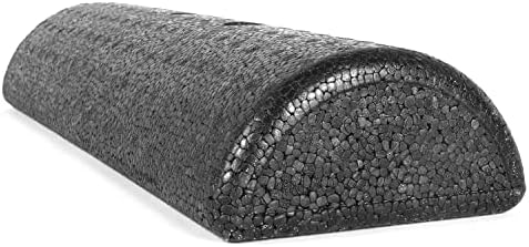 CanDo Black Composite High-Density Foam Rollers for Muscle Restoration Massage Therapy Sport Recovery and Physical Therapy 6" x 18" Half-Round