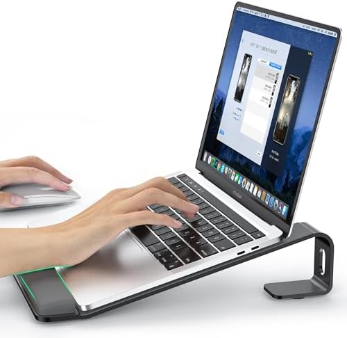 LOXP Laptop Stand for Desk, Aluminum Laptop Riser Holder with Wrist Support
