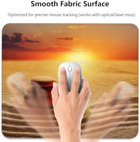 Meditation Zen Spa Yoga Mouse Pad, Stones & Candle Sunset Beach Desk Mat
