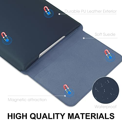 HoYiXi 15 16 Inch Laptop Sleeve Case Leather Bag for MacBook Pro 16 2021 & 2019/ASUS Vivobook 15/Huawei MateBook D15/HP 15.6" PC/MacBook Pro 15/Surface Laptop 3/Dell Inspiron 15/IdeaPad, Navy