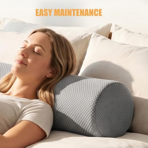 Cylindrical Memory Foam Neck Pillow, 17x4 Inch Support Cushion