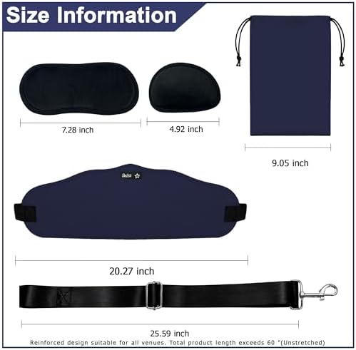 SPRING SEAON Neck Hammock Cervical Traction Device with Ear Pads, NavyBlue