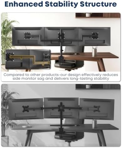 Triple Monitor Desk Mount for 13-27 Inch Screens, VESA 75/100