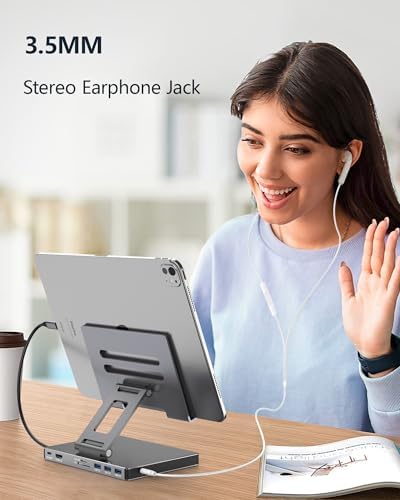 NXPGKEA iPad Pro USB C Hub Stand, Multiport Docking Station for iPad