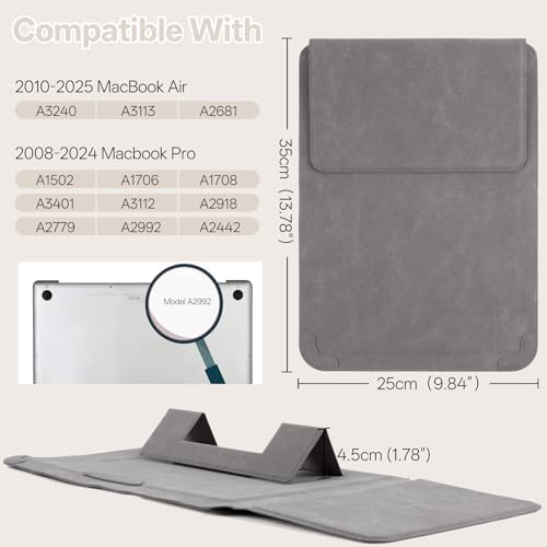 13-14 inch Laptop Sleeve Case with Stand for MacBook Air 13/Pro 14