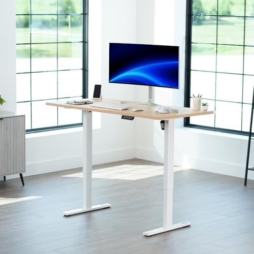 VIVO Light Wood 60 x 30 in Standing Desk, DESK-KIT-1W6C-30