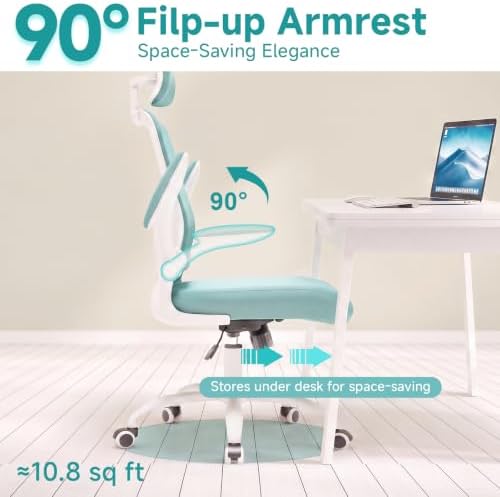 Ergonomic Office Chair, Blue Computer Desk Chair