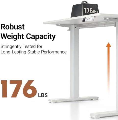 Claiks 40 x 24 Inch Super White Electric Standing Desk