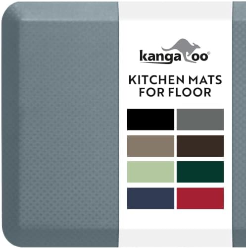 KANGAROO Cushioned Anti Fatigue Kitchen Mats for Floor, 24x70 Slate