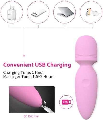 Mini Wand Massager,Small Cordless Hand-held Massager,Quiet,Rechargeable Personal for Neck Shoulder Back Body Massage[4.35 * 1.18 in]