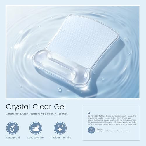 Ospelelf Clear Gel Mouse Pad with Wrist Rest, Ergonomic Cushioned Support for Typing, Relief Carpal Tunnel, Wrist Pain, Easy to Clean & Cooling, Comfort for Office, Computer, Programmer, Gamer