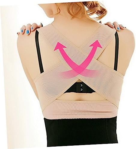 Outanaya Posture Corrector Bra for Women Back Support Brace with Adjustable Buckles Breathable Posture Corrector for Hunchback Relief Shoulder and Waist Pain Daily Wear Skin-Color Xxl