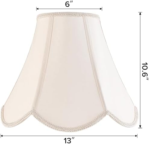 GO&SO Lamp Shades 1Pc,6" x 13" x 10.6",Bell Shade,Yellowish Beige Petals