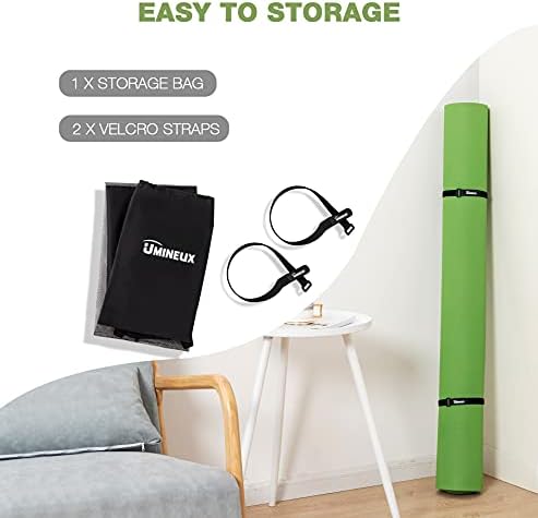 UMINEUX Large Yoga Mat for Men and Women 1/4 & 2/5 Inch Extra Thick TPE Fitness Mat for Home Gym Workout, Non-Slip, Eco Friendly Exercise Mat for Yoga, Pilates, Stretching, Meditation