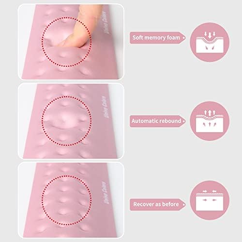 UnivoColors Pink Superfine Memory Foam Keyboard Wrist Rest Soft Gel Ergonomic Wrist Support Pad for Computer, Laptop, Office, Gaming, Typing