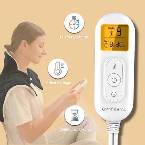 Comfytemp Heating Pad for Neck Shoulders Back, 2.6 Ib Weighted Heating Pad