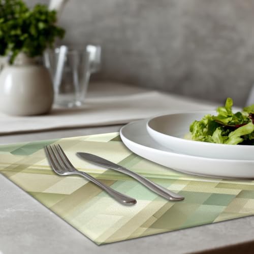 Sophisticated Contemporary Aesthetic Placemats, Subtle Shading Refined Look Place Mats for Dining/Kitchen Table Waterproof Washable Linen Heat Insulation Dinner Table Mats 12X18 in 6 Pcs