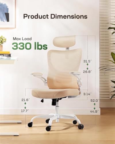 Marsail Ergonomic Office Chair with 3D Armrests, Pack of 3